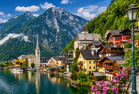 Europe holiday route with cities and scenic landscapes