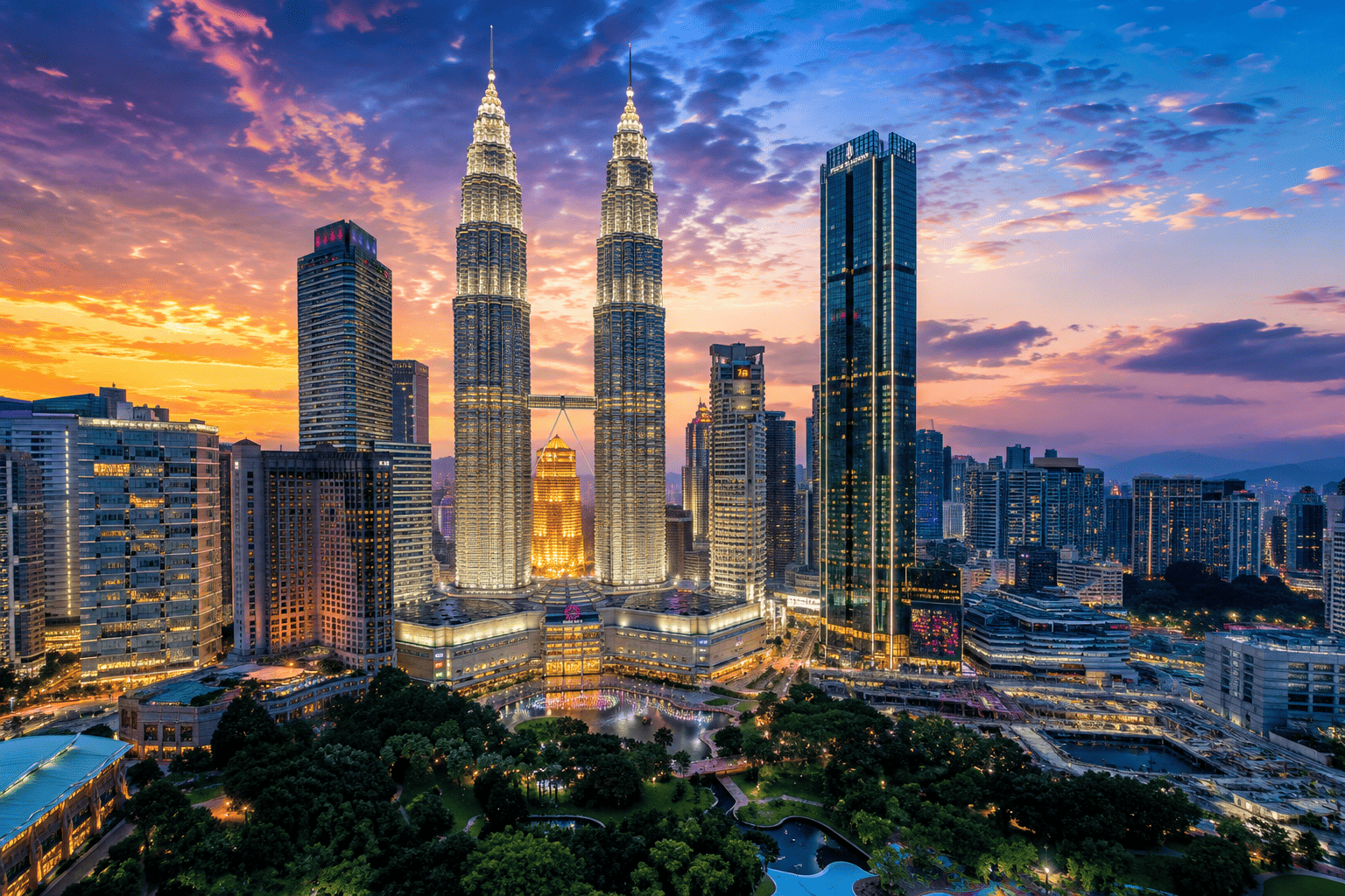 Malaysia holiday with Kuala Lumpur skyline
